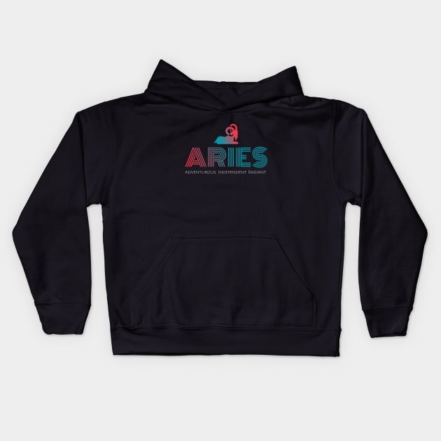 Aries adventurous independent radiant Kids Hoodie by cypryanus